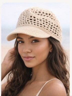 "Express" Crochet Cap – Beige